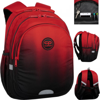 Viackomorový školský batoh CoolPack, čierny, Odtiene červenej, 21 rokov